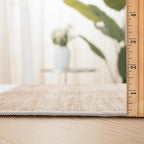 ReaLife Rugs Machine Washable Area Rug Runner - Living Room Bedroom Bathroom Kitchen Entryway Office - Non-Slip Baking Low Pile Stain Resistant Premium - Modern Geometric - Theo - Beige 2'6" x 6'