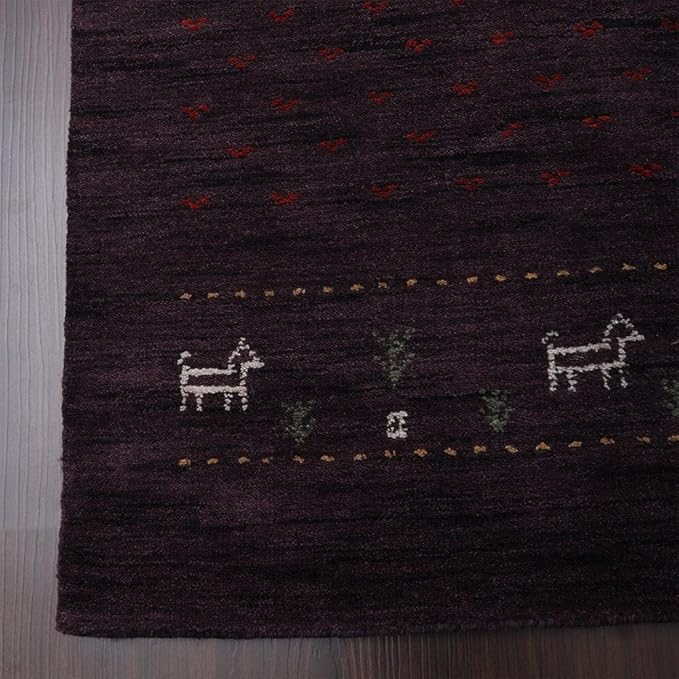 Hand Knotted Loom Wool ECO-Friendly Area Rugs - 2'6''x10', Runner, Brown Color, Solid Plain Design, High Pile Handmade Anti Skid Area Rugs for Living Room, Bed Room (L00111)