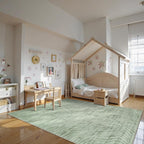 LIVEBOX 8x10 Modern Area Rugs for Living Room, Abstract Non-Slip Washable Rugs, Minimalist Wave Striped Neutral Boys Girl Nursery Area Rug for Bedroom, Carpet for Playroom Office(Sage Green,8'x10')