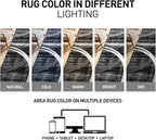 Rugshop Modern Wavy Circles Design Area Rug, Carpet with Jute Backing for Living Room, Dining Room, or Office, Black, 7'10" x 10'2"