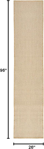 Nourison Home Courtyard Natural 2'2" x 8' Area Rug - Easy Clean, Non Shedding, Bed Room, Living Room, Dining Room, Kitchen (8' Runner)
