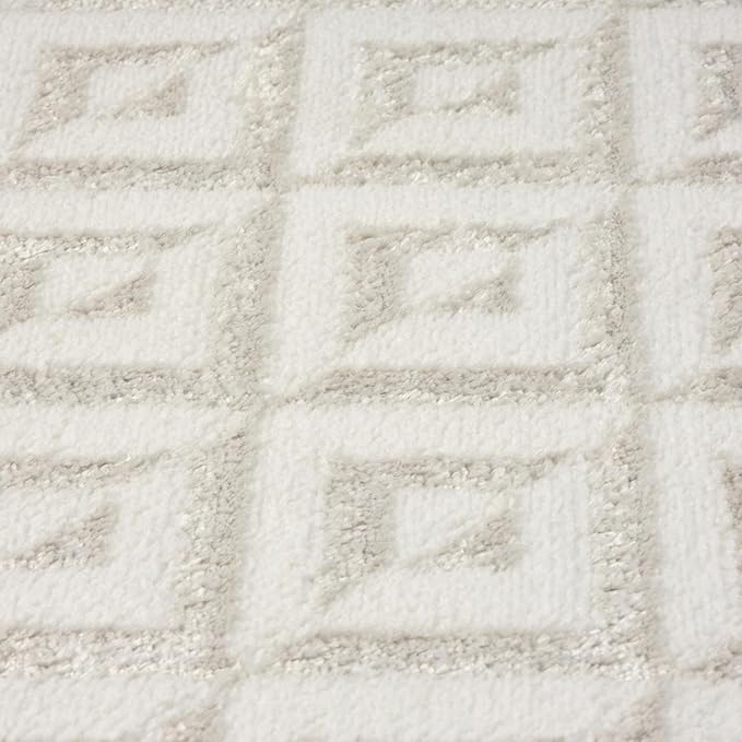LUXE WEAVERS Geometric Greek Pattern Area Rug, Cream, 4'X5'