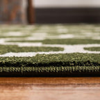 Rugs.com Lattice Collection Rug – 9' x 12' Dark Green Medium Rug Perfect for Living Rooms, Large Dining Rooms, Open Floorplans
