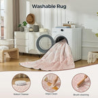 WITSHOCK Pink Rugs 7x9 for Bedroom Girls,Floral Modern Distress Print Pattern Carpet for Living Room Dining Room,Stain Resistant Anti Slip Backing Rugs for Kids Room Nursery Playroom,Light Pink