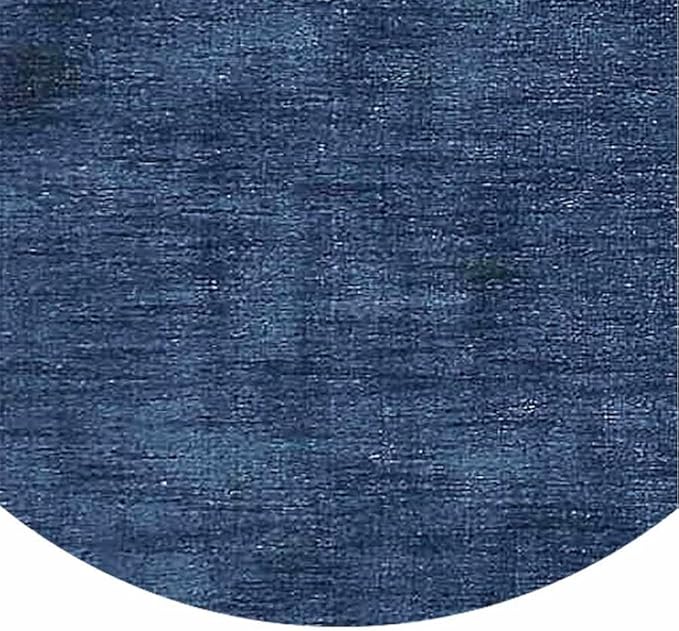 Hand Knotted Loom Wool ECO-Friendly Area Rugs - 6'x6', Round, Blue Color, Solid Plain Design, High Pile Thick Handmade Anti Skid Area Rugs for Living Room, Bed Room (L00111)