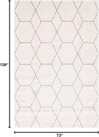 Unique Loom Trellis Frieze Collection Area Rug - Geometric (6' 1" x 9', Ivory/ Gray)