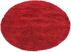 Unique Loom Solid Shag Collection Area Rug (6' 1" Round, Cherry Red)