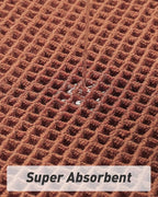 AMOAMI Upgraded Waffle Bath Mat, Super Absorbent Non Slip Bath Mats for Bathroom Floor, Machine Washable Bathroom Rugs with Tassels, Rubber Backed Bathroom Mats, Ultra Soft, 24" x 36", Dirty Orange
