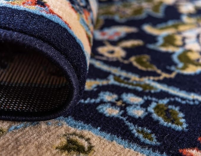 Unique Loom Espahan Collection Area Rug - Cape Cod (7' 1" x 10' Rectangle, Navy Blue/ Black)