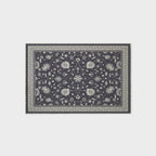 EVERGRACE Area Rugs for Entryway 2x3, Boho Floral Faux Wool Indoor Outdoor Small Rugs, Washable Rugs for Bedroom Bathroom Laundry Doormat, Low Pile Floor Mat Carpet for Home Decor, Ebony Black