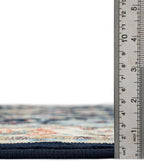 Unique Loom Sialk Hill Collection Area Rug - Washington (2' 11" x 16' 5" Runner Navy Blue/Cream)