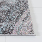 SAFAVIEH Glacier Collection Area Rug - 6'7" Square, Pink & Blue, Modern Abstract Design, Non-Shedding & Easy Care, Ideal for High Traffic Areas in Living Room, Bedroom (GLA126U)