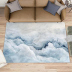 Modern Simple Art Rugs for Bedroom - 5x6 Area Rug - 3D Cloud Marble Rugs for Living Room, Abstract Mist Marble Rug, Washable Home Decor Carpet