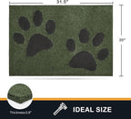 PURRUGS Dirt Trapping Door Mat 20" x 31.5", Non-Skid/Slip Machine Washable Microfiber Entryway Rug, Dog Doormat, Super Absorbent Welcome Mat for Muddy Wet Shoes and Paws, Green