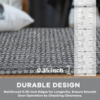 KOZYFLY Extra Long Runners for Hallways 3x14 ft Washable Kitchen Runner Non Slip Rubber Backed Hallway Rug Cotton Entryway Runner Rug Floor Carpet for Indoor Hall, Kitchen, Stair, Grey/Dark Grey