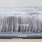 Andency Soft Area Rugs for Living Room Bedroom, 3x5 Non-Slip Fluffy Shag Carpet, Indoor Floor Fuzzy Shaggy Living Room Plush Rug for Kids Dorm Nursery Home Decor Aesthetic, Tie-Dyed Light Grey