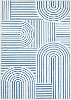 Lahome Abstract 8x10 Area Rugs, Soft Washable Blue Rugs 8x10 Living Room Rugs for Bedroom Dining Room, Ultra-Thin Accent Carpet for Office Dining Room(8x10ft,Blue/White)