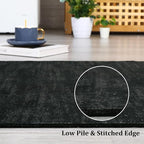 RUGSREAL Modern Area Rug 4x6 Rug for Bedroom Indoor Non-Slip Solid Color Area Rugs Non Slip Washable Contemporary Area Rug Throw Floor Carpet for Bedroom Living Room Kitchen, 4' x 6' Black
