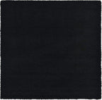 Unique Loom Solid Shag Collection Area Rug (8' Square, Jet Black)