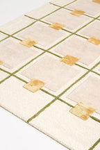 Greer Hand-Tufted Wool Rug - Elegant Taupe and Olive Geometric Pattern for Sophisticated Home Decor (9x9 Ft Square)