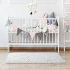 Ophanie White Rugs for Bedroom Fluffy, Girls Kids Baby Shaggy Shag Fuzzy Soft Carpet, 3x5 Small Plush Bedside Area Rug, Indoor Floor Room Carpet for Teen Dorm Home Decor Aesthetic, Nursery