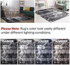 Keen Home Design Area Rugs - 10ft Round Non-Shedding, Abstract Rugs for Kitchen, Living Room, Bedroom, Dining Room, Entryway - Size: 10' Square, Abstract Black