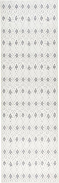 Dash & Albert Chandler Ivory Machine Washable Rug, Runner-2.5 X 8 Feet, Ivory Geometric Pattern