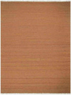 Rugsotic Carpets Hand Woven Flat Weave Kilim Wool ECO-Friendly Area Rugs - 4'x6', Rectangle Shape, Orange Color, Solid Plain Design, Low Pile Handmade Rugs for Living Room, Bed Room (D00111)