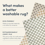 Revival Rugs Gambit 3'11" x 6'1" Checkered Rug Machine Washable Area Rug for Kitchen Bedroom - 100% Recycled Oeko-TEX Certified, Medium Pile, Gray, Beige