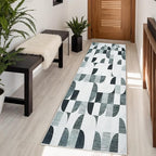 2x6 Runner Rug Washable, Modern Abstract Area Rugs for Hallways Kitchen Bathroom Bedroom Entryway, Non Slip Carpet Long Mat Indoor, Boho Soft Ultra-Thin Gray
