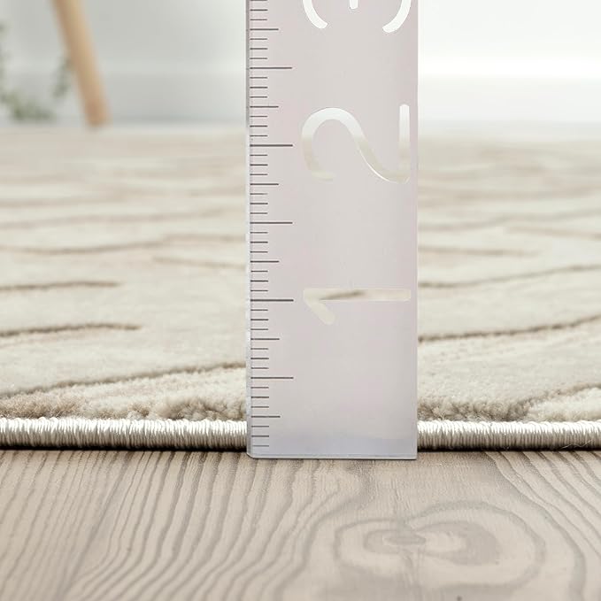 Abani Terra Cream Area Rug for Living Room, Bedroom - Rustic Modern Pattern - 8' x 10' - Durable & Easy to Clean