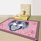 Cartoon Animal Pattern Area Rug Cute Cat Luxury Floral Decor for Carpet Farmhouse Bedroom Living Room Rugs Bathroom Kitchen Runner Mat Indoor Outdoor Non Slip Doormat 4' X 6'