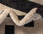 Unique Loom Athens Collection Classic Geometric Modern Border Design Area Rug (5' 0 x 8' 0 Rectangular, Black/ Beige)