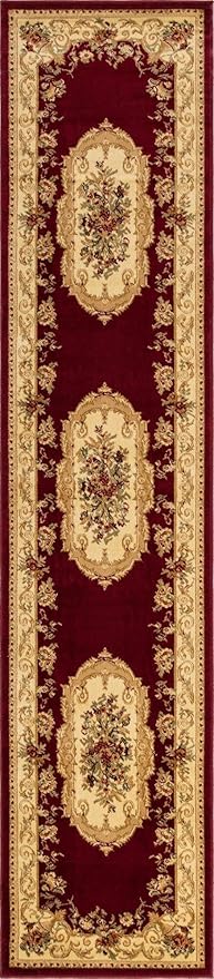 Rugs.com Chateau Collection Rug - 12 Ft Runner Red Medium Pile Rug