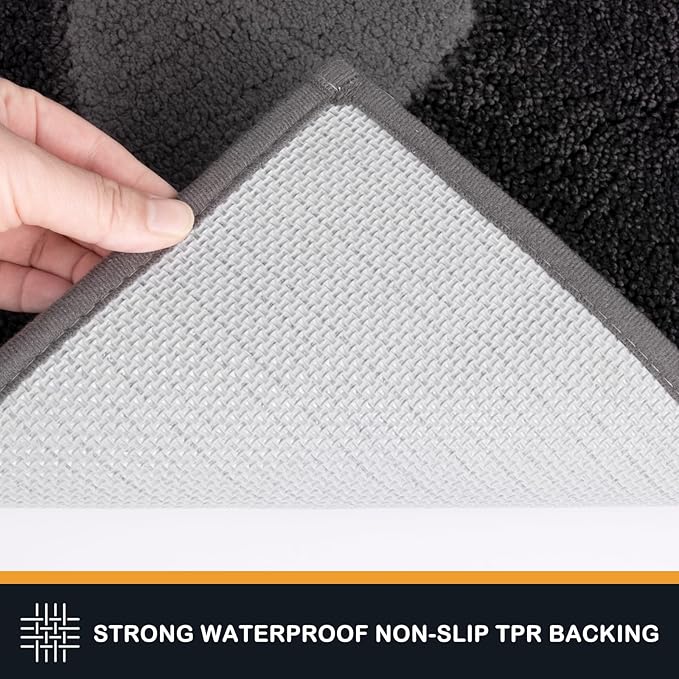 PURRUGS Dirt Trapping Door Mat 20" x 31.5", Non-Skid/Slip Machine Washable Microfiber Entryway Rug, Dog Doormat, Super Absorbent Welcome Mat for Muddy Wet Shoes and Paws, Charcoal