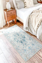 COMSLE Washable Door Mat, Front Door Mat Indoor Faux Wool Absorbent Small Rugs for Entryway Distressed Throw Rug Non-Slip Accent Floor Carpet for Entrance Bedroom, 24X48 Inches Khaki Green