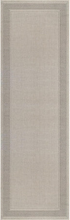 CAMILSON Easy Jute Rug 2x7, Indoor and Outdoor Off-White Runner Rug for Kitchen, Hallway and Entryway, Bordered Boho Woven Design, Easy-Cleaning, Washable Outside Carpet (2 x 7)