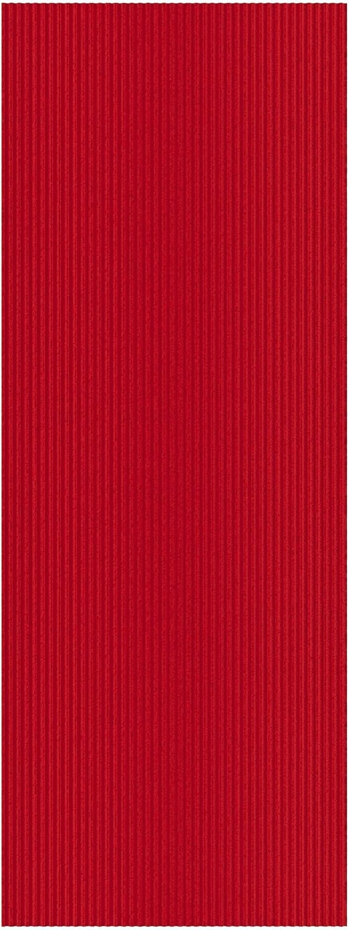 Ottomanson 3'11" x 10' Hallway Runner with Scraper Pile - Extra Durable Non-Slip Rug Mat for Indoor & Outdoor Use - Ideal for Kitchen, Entryway & Garage - High-Traffic Carpet, Red