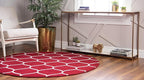 Rugs.com Lattice Frieze Collection Rug – 5' Round Red Medium Rug Perfect for Kitchens, Dining Rooms
