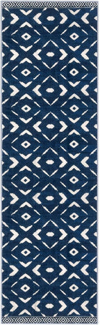 KILOCOCO Hallway Runner Rug 2'x7' Runners for Hallways Soft Washable Runner Rugs Non Slip Printed Low-Pile Runners for Bedroom Kitchen Living Room Laundry Room Boho Rugs, Blue