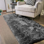 Latepis Dark Gray 2x5 Rug Runner Shaggy Machine Washable Faux Fur Rug Fluffy Shag Rugs for Living Room Bedroom Throw Rugs Room Runner