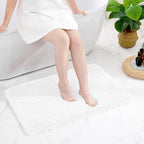 White Bathroom Rugs 24x36 Non Slip Fluffy Bath Mat for Bathroom Floor Washable Plush Luxury Bath Rug for Tub Soft Shaggy Absorbent Shower Sink Mat