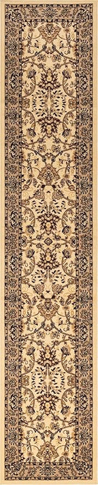 Unique Loom Sialk Hill Collection Area Rug - Washington (2' 7" x 13' 1" Runner Ivory/Black)