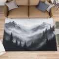 Misty Forest Rugs for Bedroom - 5x8 Area Rug - Modern Black White Art Rugs for Living Room, Natural Landscape Rug, Washable Home Decor Carpet