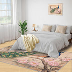 Peacock Peony Area Rug 2x3-2x3 Rug, Classic Peacock Peony Rugs for Living Room, Floral Animal Carpet, Peafowl Feather Washable Area Rugs for Bedroom, Aesthetics Carpet - Peafowl Home Decor & Gifts
