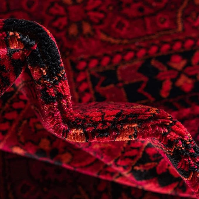 Unique Loom Tekke Collection Area Rug - Sheibani (7' 11" Octagon, Red/ Black)
