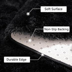 Beglad Fluffy Large Area Rugs 9x12 Feet, Modern Minimalist Style Shag Fuzzy Rugs, Non-Slip Indoor Carpet Soft Rugs for Kids Room, Bedroom & Living Room, Black