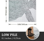 YIHOUSE Grey Rug for Living Room, 8×10 Modern Abstract Area Rug, Geometric Contemporary Wave Striped Rugs for Playroom Nursery, Washable Nonslip Large Rug for Bedroom Dining Room