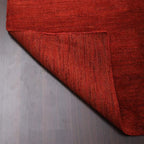 Hand Knotted Loom Wool ECO-Friendly Area Rugs - 4'x6', Rectangle, Light Red Color, Solid Plain Design, High Pile Handmade Anti Skid Area Rugs for Living Room, Bed Room (L00111)