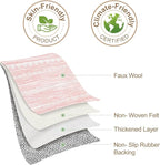 Nakagishi Pink Rugs for Bedroom Girls: 7x10 Washable Boho Large Neutral Cute Soft Area Rug Modern Indoor Floor Non Slip Accent Carpet for Living Room Nursery Kids Playroom Preppy Room Dorm Baby Room